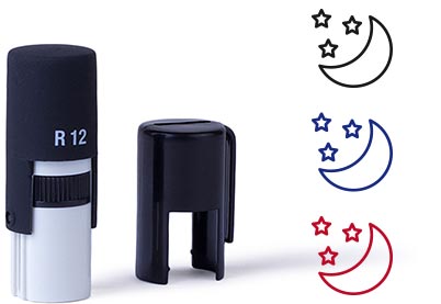 Vind-ik-leuk-stempel Halve maan met sterretjes Ø10 mm