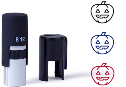 Vind-ik-leuk-stempel Griezelige pompoen Ø10 mm