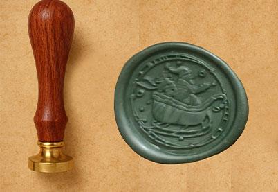 Lakstempel Ø25mm Kerstman | donkerbruin handvat