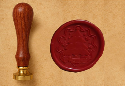 Lakstempel Ø25mm Kerstboom | donkerbruin handvat