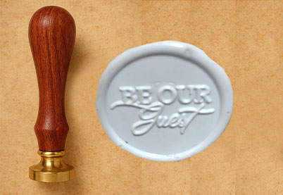 Lakstempel Ø25mm Be our guest | donkerbruin handvat