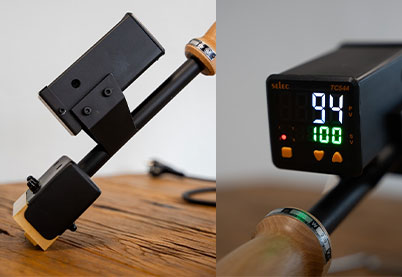 Brandstempel met temperatuurregelaar 75x40mm Posta P1+