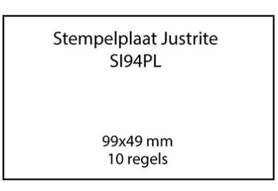 Stempelplaat Justrite SI94PL