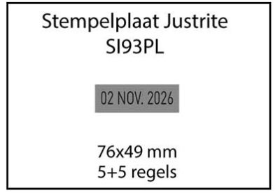 Stempelplaat Justrite SI93FB