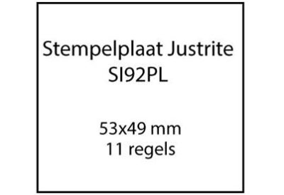 Stempelplaat Justrite SI92PL
