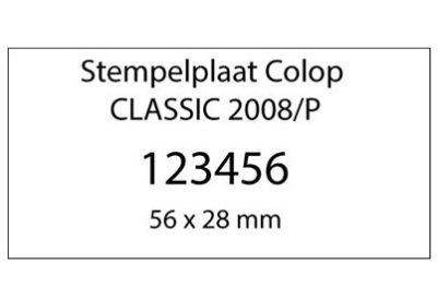 Stempelplaat Colop Classic 2008/P met tekst of ontwerp