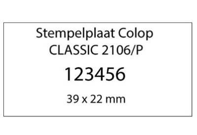 Stempelplaat Colop Classic 2106/P met tekst of ontwerp
