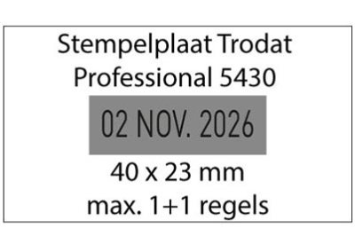 Stempelplaat Trodat Professional 5430 met tekst of ontwerp