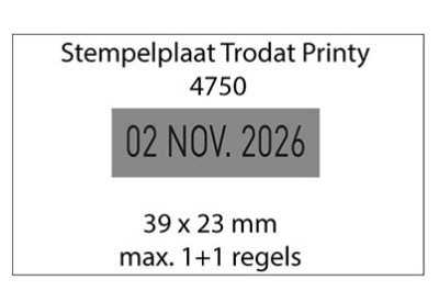 z. Stempelplaat Trodat Printy 4750 met tekst of ontwerp