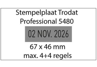 Stempelplaat Trodat Professional 5480 met tekst of ontwerp