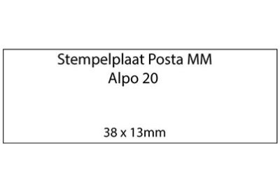 Stempelplaat Posta MM Alpo 20 met tekst of ontwerp