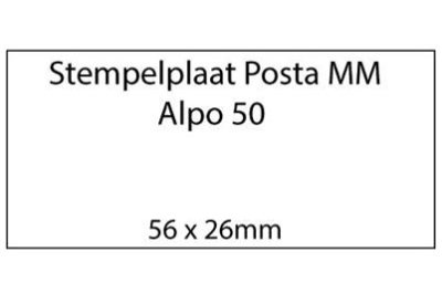 Stempelplaat Posta MM Alpo 50 met tekst of ontwerp