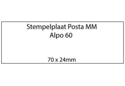 Stempelplaat Posta MM Alpo 60 met tekst of ontwerp