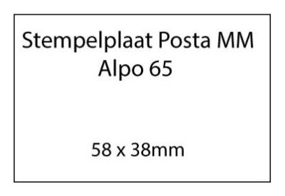 Stempelplaat Posta MM Alpo 65 met tekst of ontwerp