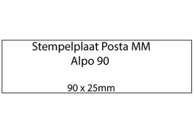 Stempelplaat Posta MM Alpo 90 met tekst of ontwerp
