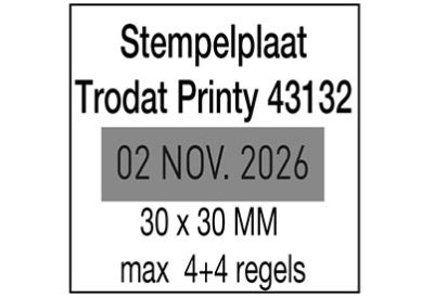 Stempelplaat Trodat Printy 43132 met tekst of ontwerp