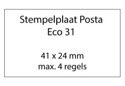 Stempelplaat Posta Eco 31 met tekst of ontwerp