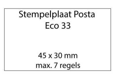 Stempelplaat Posta Eco 33 met tekst of ontwerp