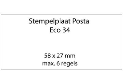 Stempelplaat Posta Eco 34 met tekst of ontwerp
