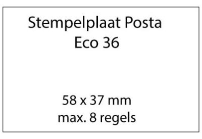Stempelplaat Posta Eco 36 met tekst of ontwerp