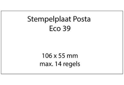 Stempelplaat Posta Eco 39 met tekst of ontwerp