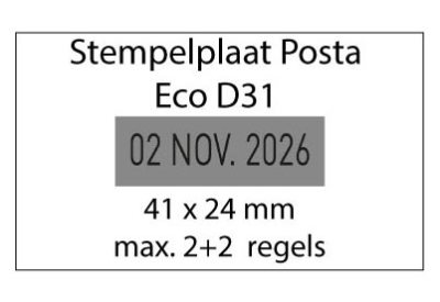 Stempelplaat Posta Eco D31 met tekst of ontwerp