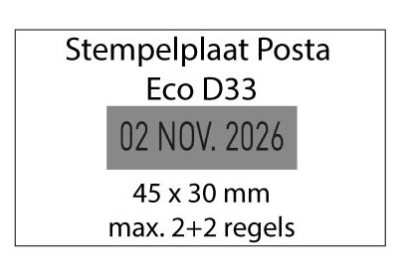 Stempelplaat Posta Eco D33 met tekst of ontwerp