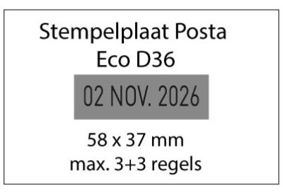 Stempelplaat Posta Eco D36 met tekst of ontwerp