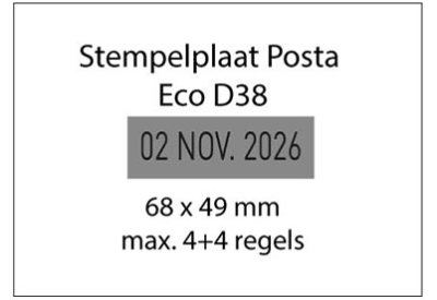 Stempelplaat Posta Eco D38 met tekst of ontwerp