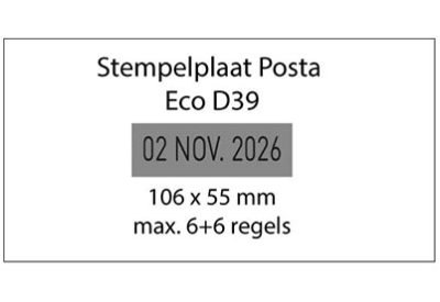 Stempelplaat Posta Eco D39 met tekst of ontwerp