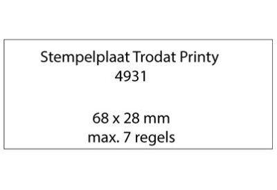 Stempelplaat Trodat Printy 4931 met tekst of ontwerp