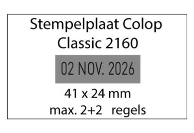 Stempelplaat Colop Classic 2160 met tekst of ontwerp