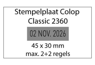 Stempelplaat Colop Classic 2360 met tekst of ontwerp