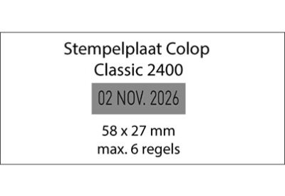 Stempelplaat Colop Classic 2460 met tekst of ontwerp