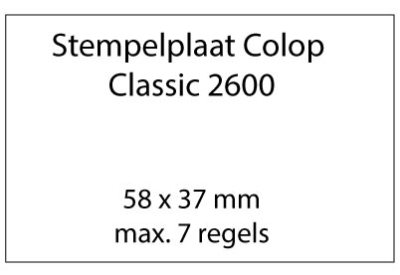 Stempelplaat Colop Classic 2600 met tekst of ontwerp