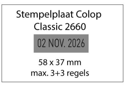 Stempelplaat Colop Classic 2660 met tekst of ontwerp