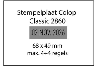 Stempelplaat Colop Classic 2860 met tekst of ontwerp