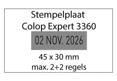 Stempelplaat Colop Expert Line 3360 met tekst of ontwerp