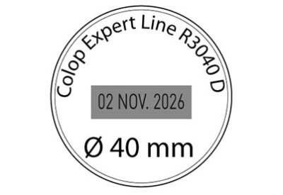Stempelplaat Colop Expert Line R3040 D met ontwerp