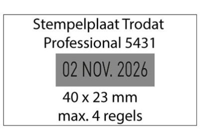 Stempelplaat Trodat Professional 5431 met tekst of ontwerp