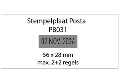 Stempelplaat Posta LL8031 met tekst of ontwerp