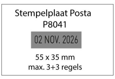 Stempelplaat Posta LL8041 met tekst of ontwerp
