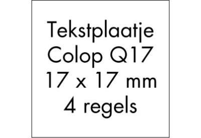 Stempelplaat Colop Printer Q17 met tekst of ontwerp