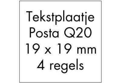 Stempelplaat Posta Q20 met tekst of ontwerp