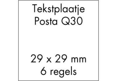 Stempelplaat Posta Q30 met tekst of ontwerp