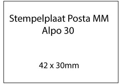 Stempelplaat Posta MM Alpo 30 met tekst of ontwerp