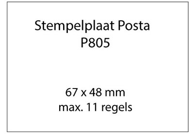 Stempelplaat Posta LL805 met tekst of ontwerp
