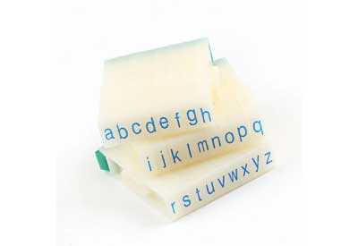 Aanelkaarklikstempels alfabet a-z kleine letters