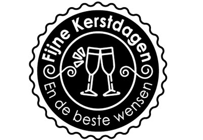 Kerststempel 33 Fijne feestdagen|beste wensen|rond