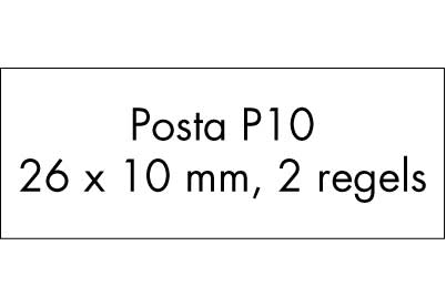 Stempelplaat Posta P10 met tekst of ontwerp